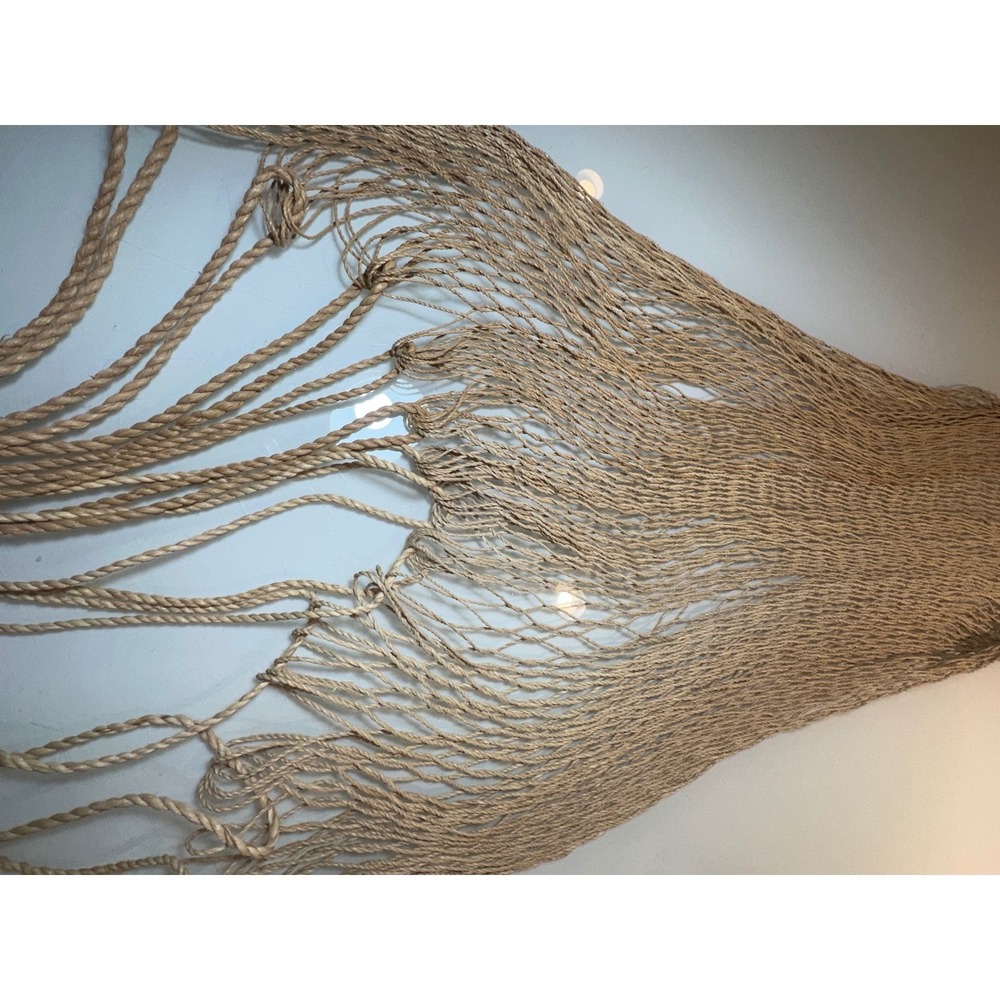 Vintage Hand Woven Sisal Rope Hammock Natural Fiber Mayan Boho Garden 10 ft - Picture 6 of 13